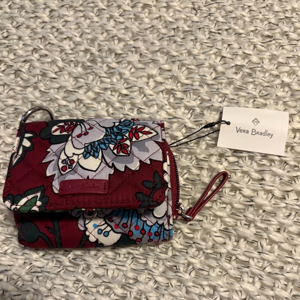 Vera Bradley Bordeaux Blooms RFID Bifold Wallet